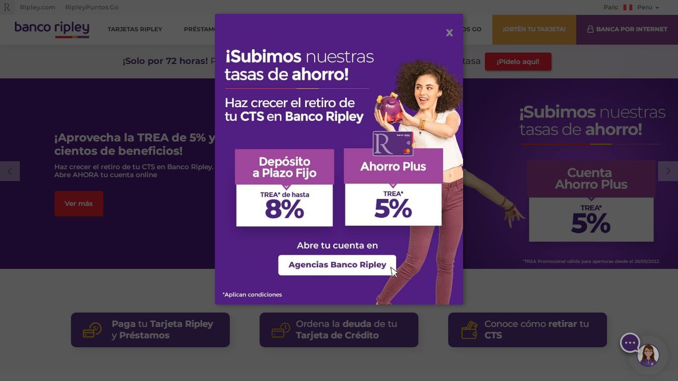 Banca por Internet: Tarjetas de crédito y más | Banco Ripley Perú